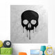 Black Dripping Skull Wall Decal