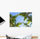Looking up on coconut palm trees over blue sky background Wall Decal