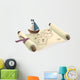 Treasure map and toy boat Wall Decal