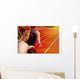 Relay race handing over female male Wall Decal
