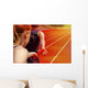 Relay race handing over female male Wall Decal