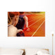 Relay race handing over female male Wall Decal