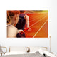 Relay race handing over female male Wall Decal