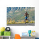 Athletic,  black male running along a road Wall Decal