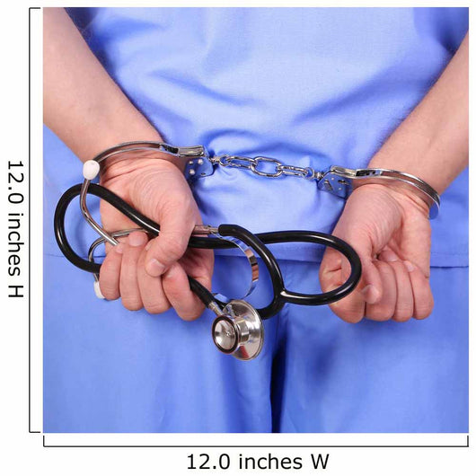 Doctor with stethoscope in handcuffs Wall Decal