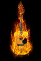 Guitar in fire Wall Decal