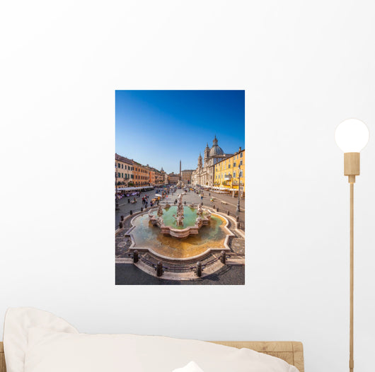 Neptune fountain from above in Navona square, Rome, Italy Wall Decal