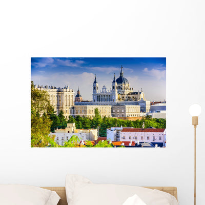 Royal Palace And Cathedral Of Madrid, Spain Wall Decal shown on a wall
