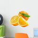 orange with slices isolated on the white background Wall Decal