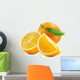 orange with slices isolated on the white background Wall Decal