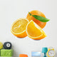 orange with slices isolated on the white background Wall Decal