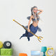 Blue Trident Mermaid Wall Decal