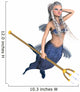 Blue Trident Mermaid Wall Decal