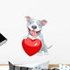 Valentine Pit Bull Dog Wall Decal