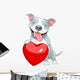 Valentine Pit Bull Dog Wall Decal