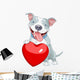 Valentine Pit Bull Dog Wall Decal