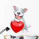 Valentine Pit Bull Dog Wall Decal