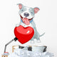 Valentine Pit Bull Dog Wall Decal