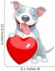 Valentine Pit Bull Dog Wall Decal