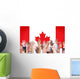 Reach Hands Raised Canada Flag Diverse Ethnic Concept Wall Decal