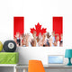 Reach Hands Raised Canada Flag Diverse Ethnic Concept Wall Decal