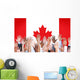 Reach Hands Raised Canada Flag Diverse Ethnic Concept Wall Decal