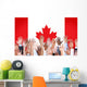 Reach Hands Raised Canada Flag Diverse Ethnic Concept Wall Decal