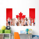 Reach Hands Raised Canada Flag Diverse Ethnic Concept Wall Decal