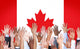 Reach Hands Raised Canada Flag Diverse Ethnic Concept Wall Decal