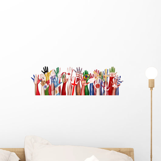 Flag Hands Diversity Wall Decal