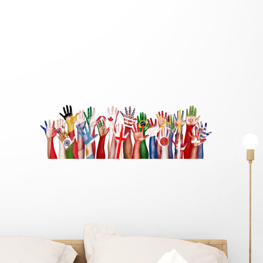 Flag Hands Diversity Wall Decal