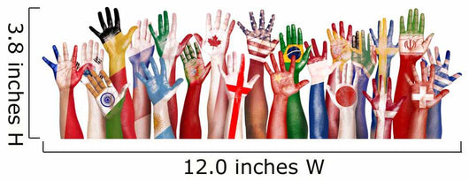 Flag Hands Diversity Wall Decal