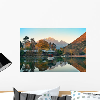 Black Dragon Pool Wall Decal shown on a wall