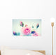 Beautiful pink roses. Vintage styled card design Wall Decal