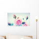 Beautiful pink roses. Vintage styled card design Wall Decal
