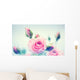 Beautiful pink roses. Vintage styled card design Wall Decal