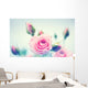 Beautiful pink roses. Vintage styled card design Wall Decal