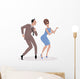 1960s couple dancing twist Wall Decal
