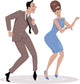 1960s couple dancing twist Wall Decal