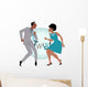 Black couple dancing twist Wall Decal