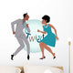 Black couple dancing twist Wall Decal