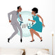 Black couple dancing twist Wall Decal