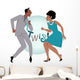 Black couple dancing twist Wall Decal