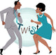 Black couple dancing twist Wall Decal
