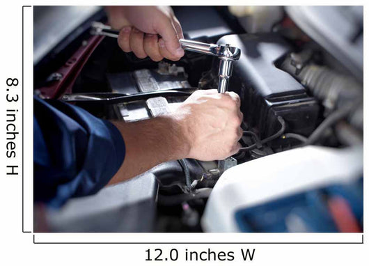 Mechanic working in auto repair garage Wall Decal