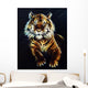 Tiger Fractal beautiful color ornaments background Wall Decal