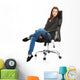 Young happy student woman sitting on a wheel chair Wall Decal
