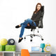 Young happy student woman sitting on a wheel chair Wall Decal
