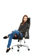 Young happy student woman sitting on a wheel chair Wall Decal