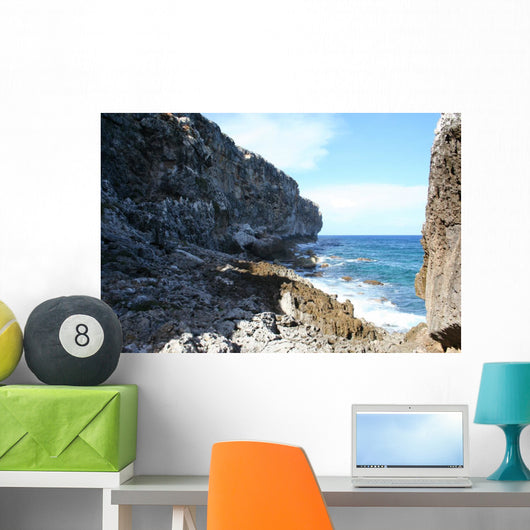 Cayman Brac Island Ocean Cliff Wall Decal